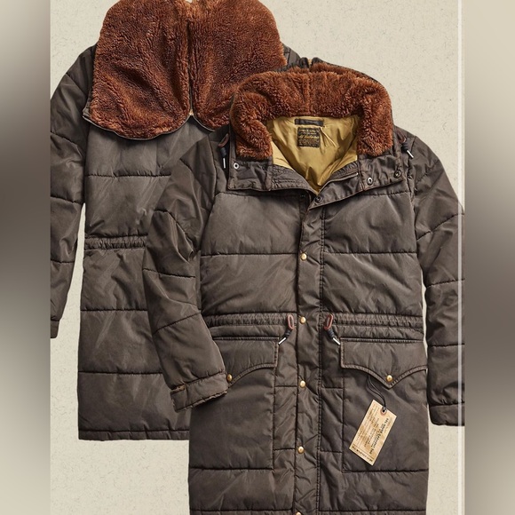 Double RL Coated Twill Parka Vintage Black - Picture 4 of 7